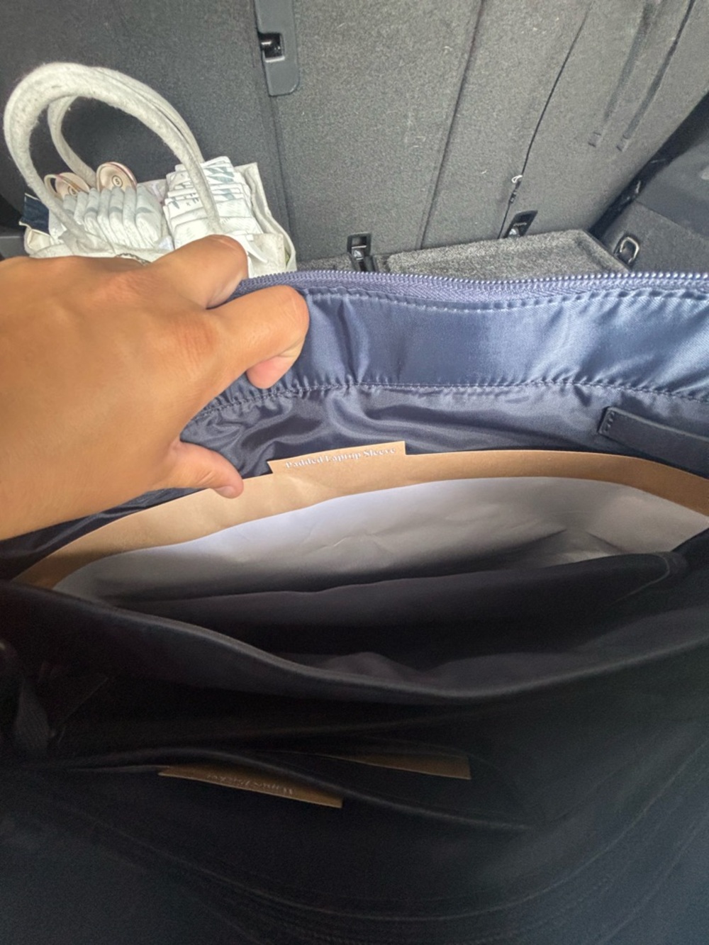 BEIS Navy Blue Diaper Bag with Chain Strap Detail - Picture 5 of 7